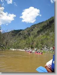 On the river.  Perfect sunny day.